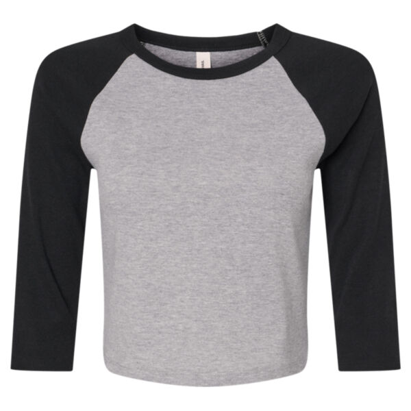 Women's Micro Rib 3/4 Raglan Sleeve Baby Tee Thumbnail