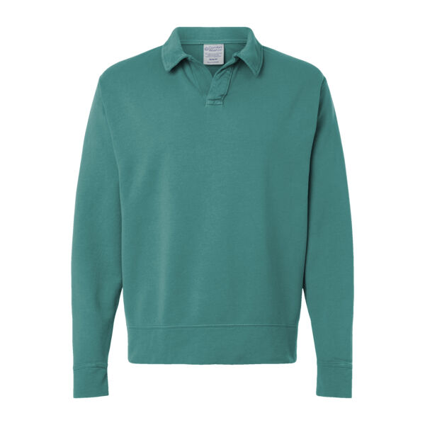 Garment-Dyed Polo Collar Sweatshirt Thumbnail