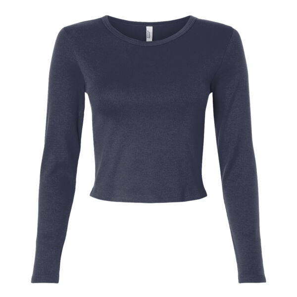 Women's Baby Rib Long Sleeve Cropped Tee Thumbnail