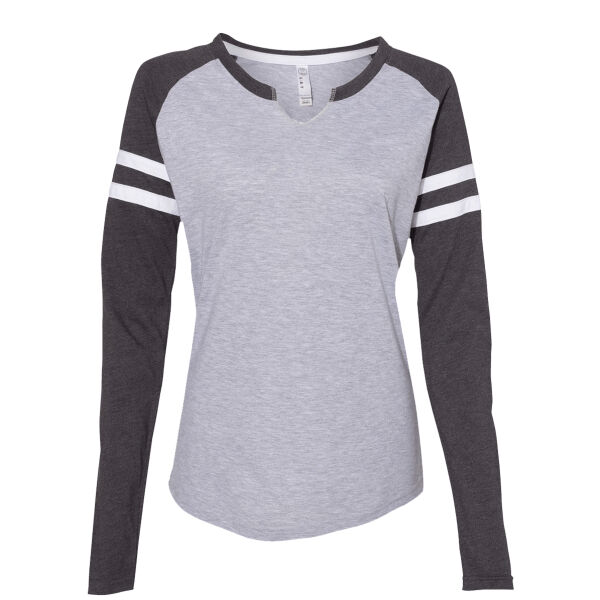 Women's Fine Jersey Mash Up Long Sleeve T-Shirt Thumbnail