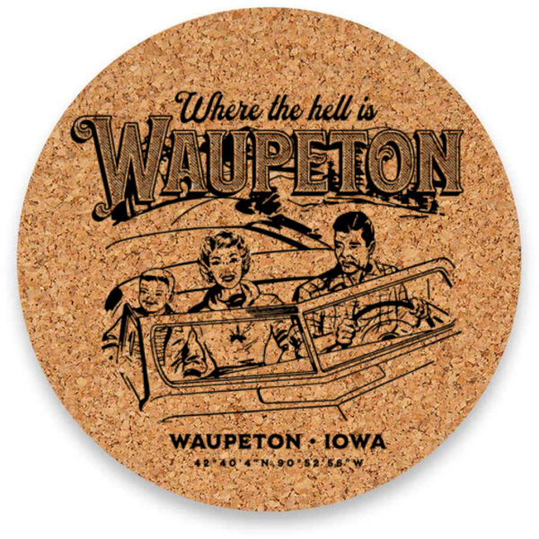 "Where the Hell is Waupeton" Coasters Set (4pc) Thumbnail