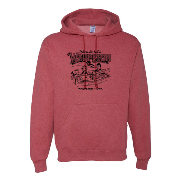 "Where The Hell Is Waupeton" Midweight Hooded Sweatshirt Thumbnail