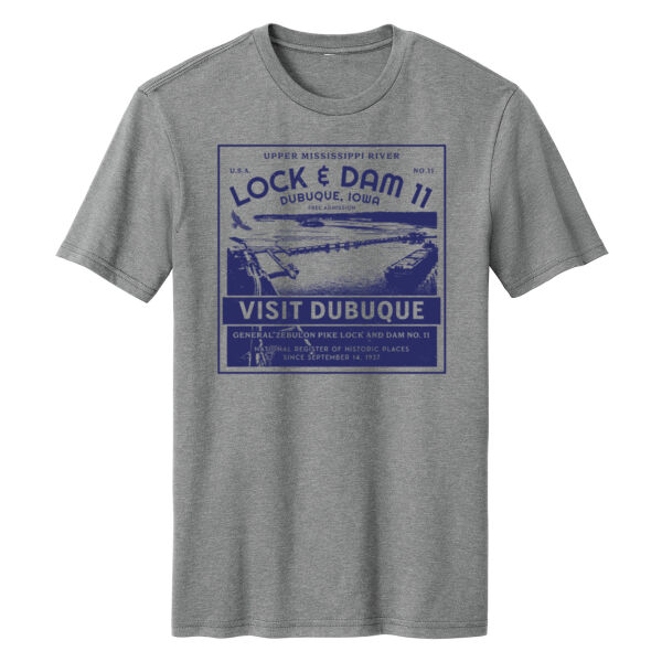 Lock & Dam 11, Dubuque, Iowa Throwback Shirt Thumbnail