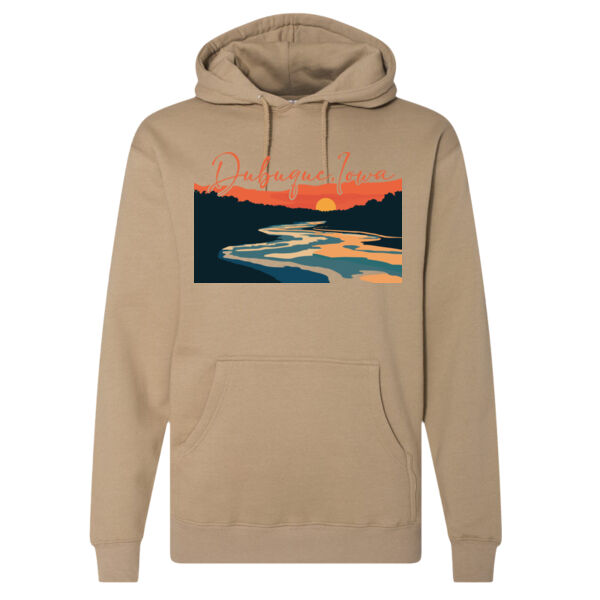 Dubuque, Heart of the Mississippi Retro Hooded Sweatshirt Thumbnail