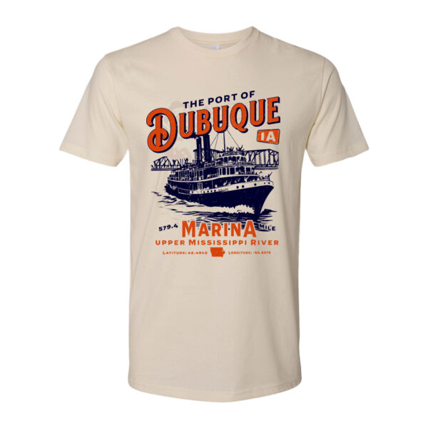 Port of Dubuque, Iowa Marina Throwback T-Shirt Thumbnail