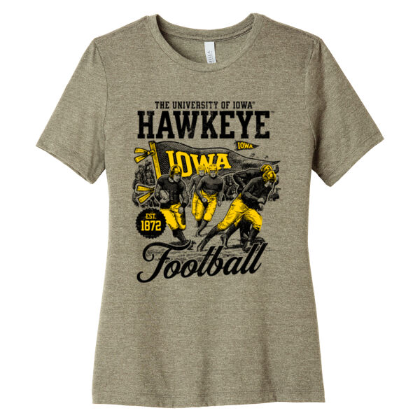 University of Iowa Hawkeye Football Throwback Women's Relaxed Tee Thumbnail